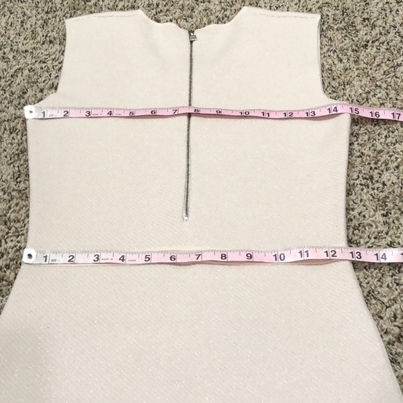 D. Exterior Bodycon Dress Size Small Pink Silver Metallic Glitter Wool Blend - Picture 8 of 12